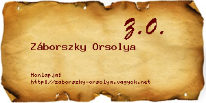 Záborszky Orsolya névjegykártya