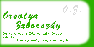 orsolya zaborszky business card
